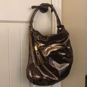 Gunmetal Lamé Bag